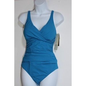 Profile by Gottex Women's Size 10 Surplice Bust V-Neck One Piece Swimsuit
